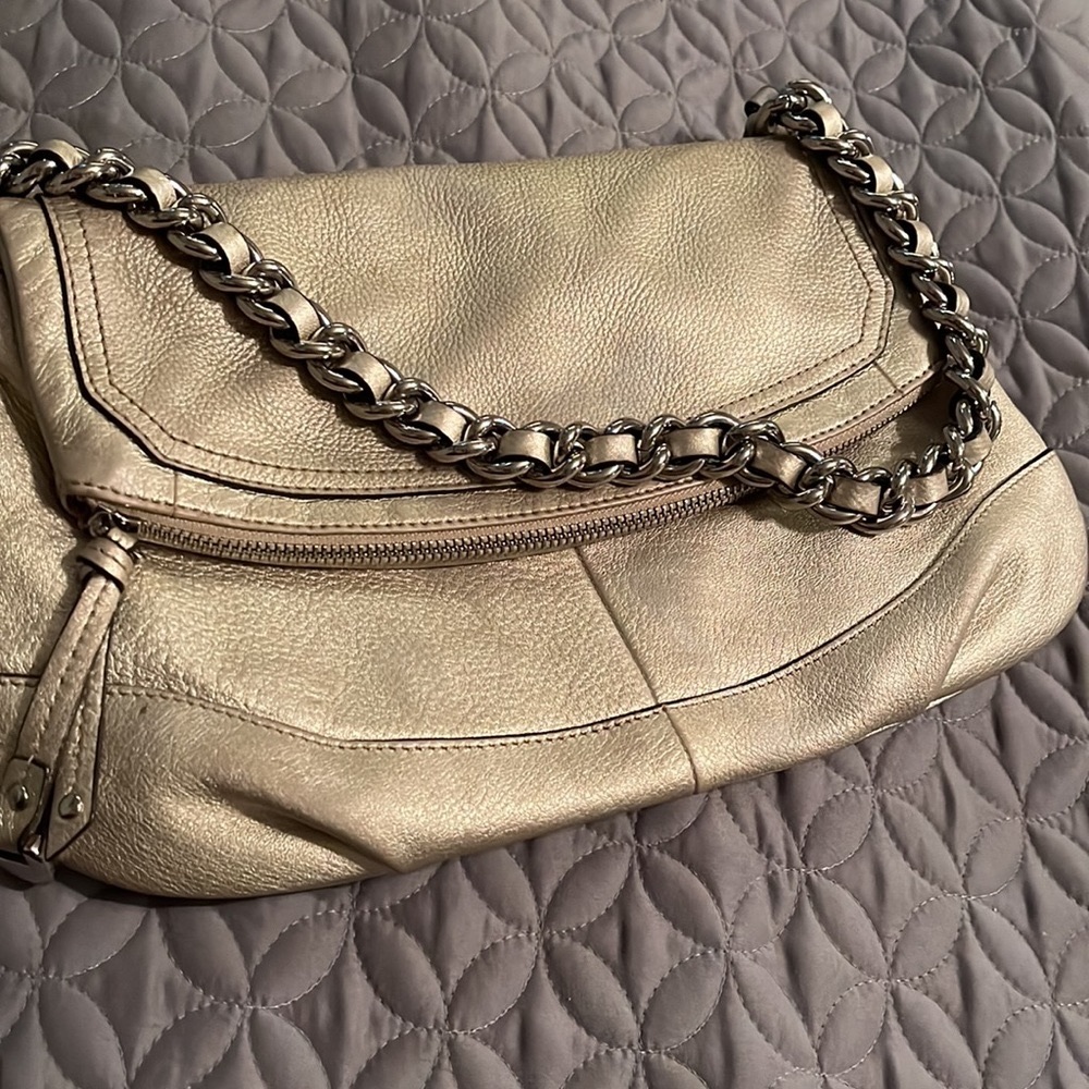 Soft leather gold bag
